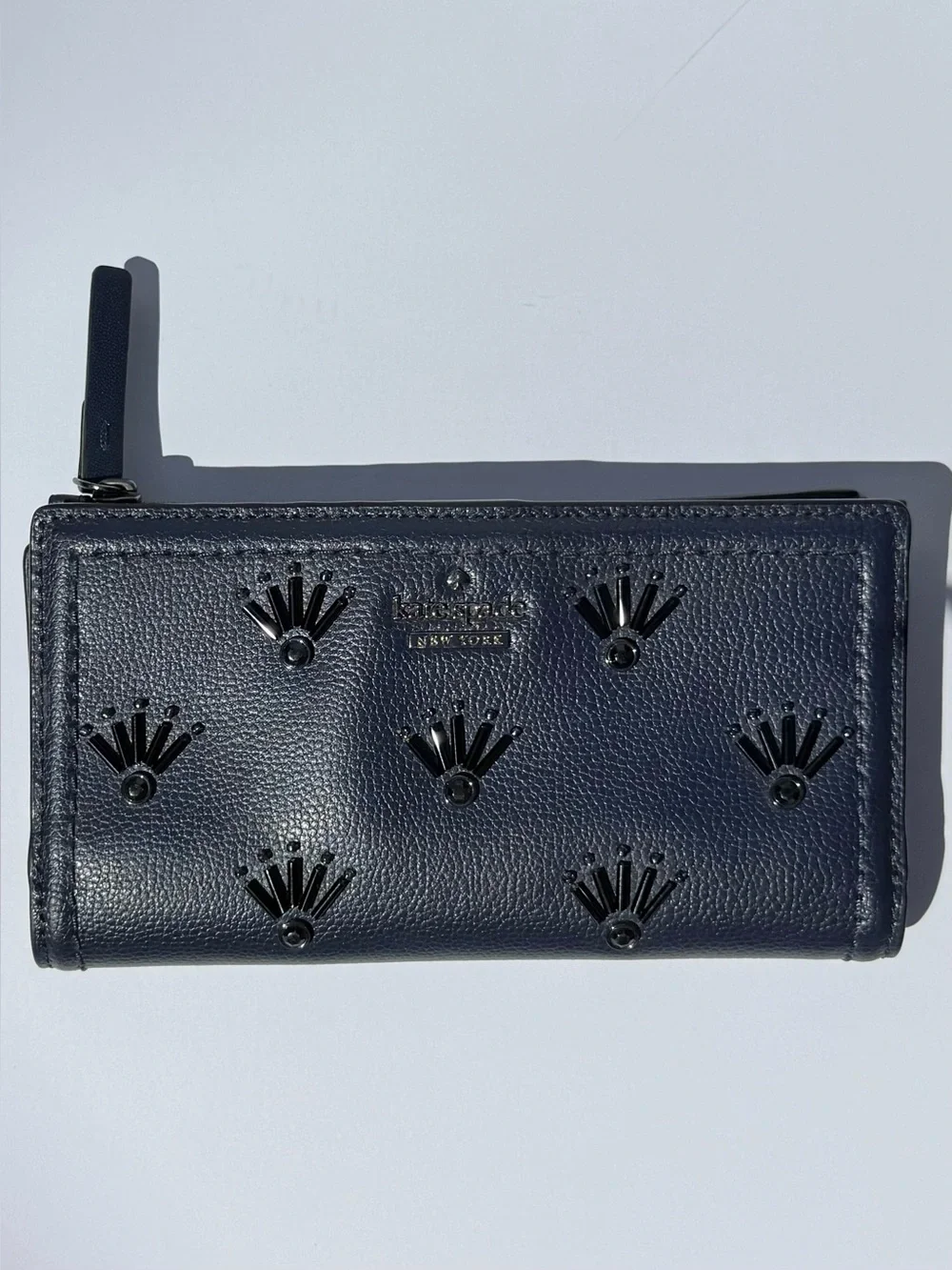 Kate Spade New York Navy Leather Embellished Continental Wallet